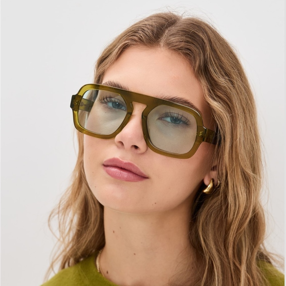 Olive Green Oversized Sunglasses